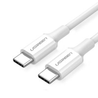 USB kabelis Ugreen US264 USB-C to USB-C 3A 1.0m white 